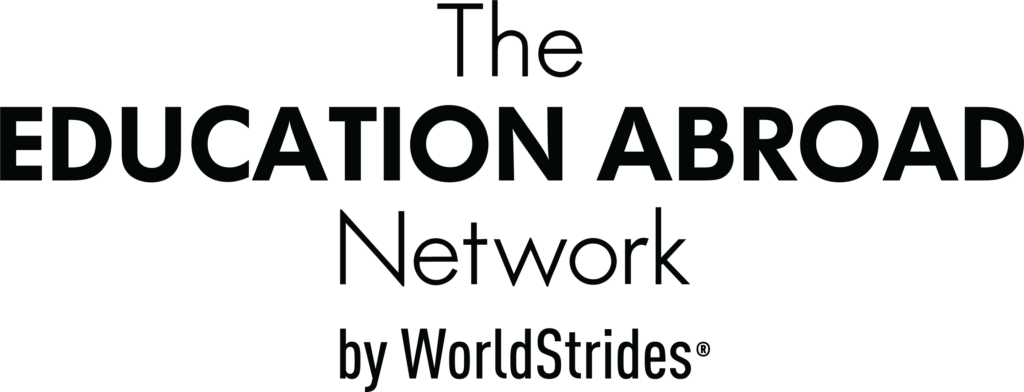 Logo of The Education Abroad Network by WorldStrides, featuring bold and modern typography that highlights their commitment to providing quality study abroad programs and global learning experiences for students.